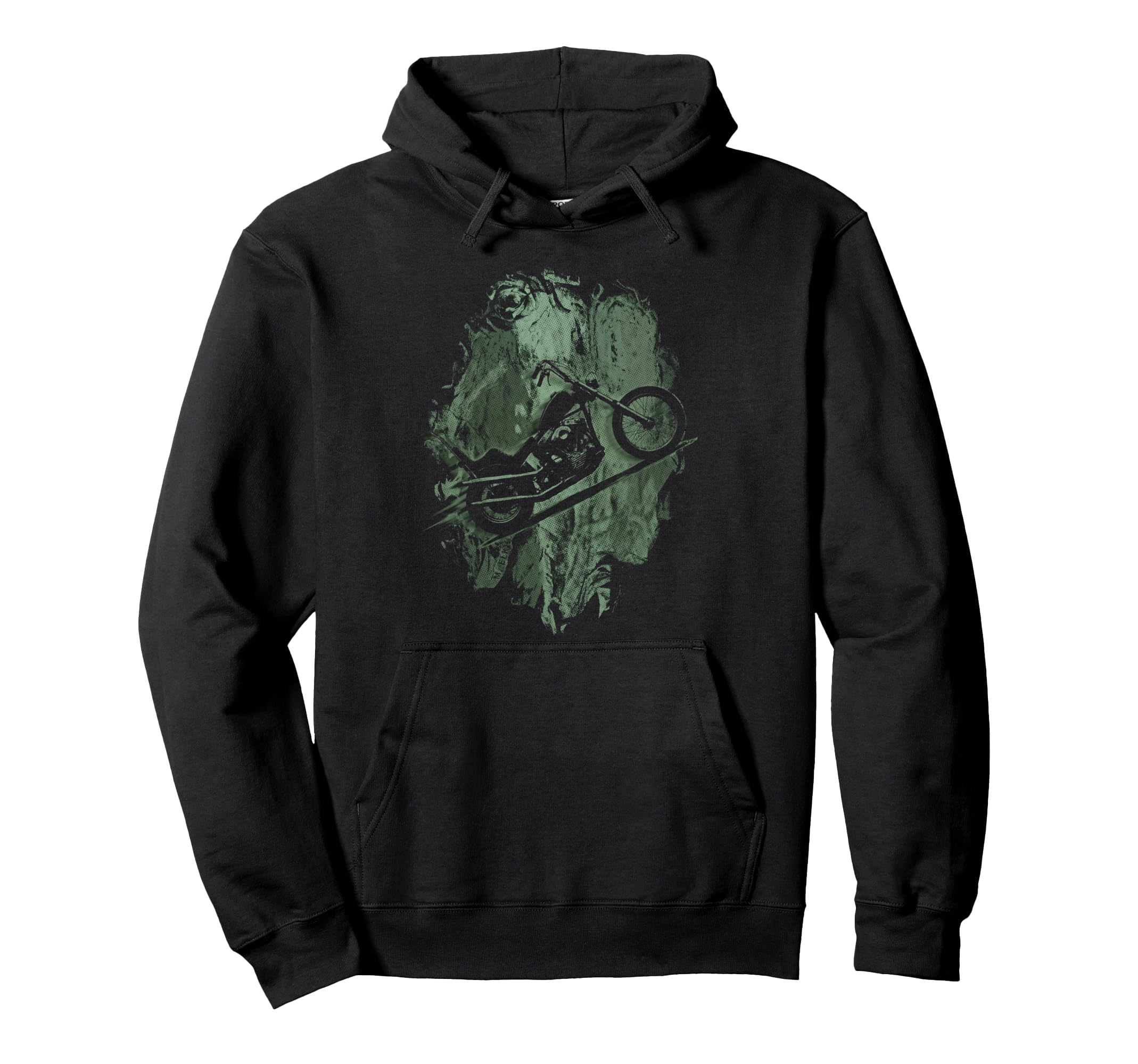 Chopper Motorcycle Grunge Biker Hoodie - Novelty Apparel Unisex - T-Shirt, Sweatshirt, Hoodie