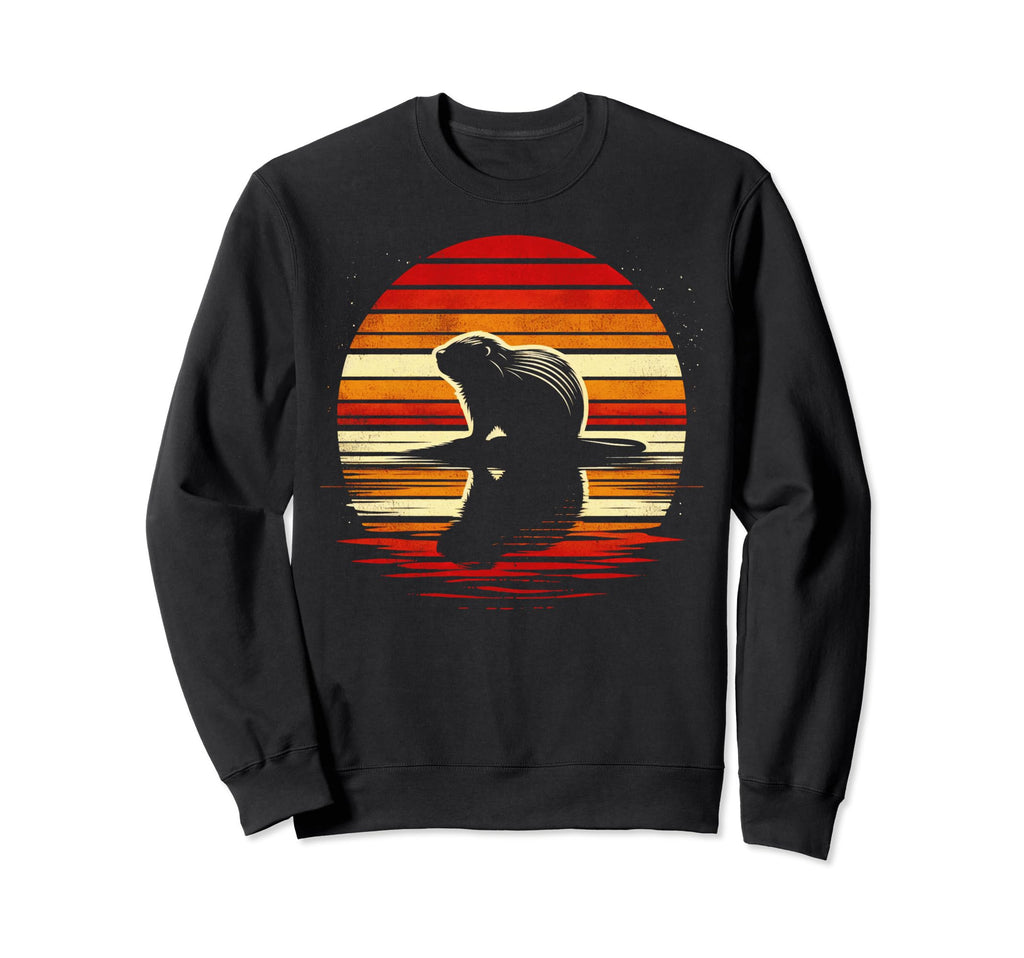 Beaver Sunset Safari 70S Sweatshirt - Novelty Apparel Men Women - T-Shirt, Sweatshirt, Hoodie