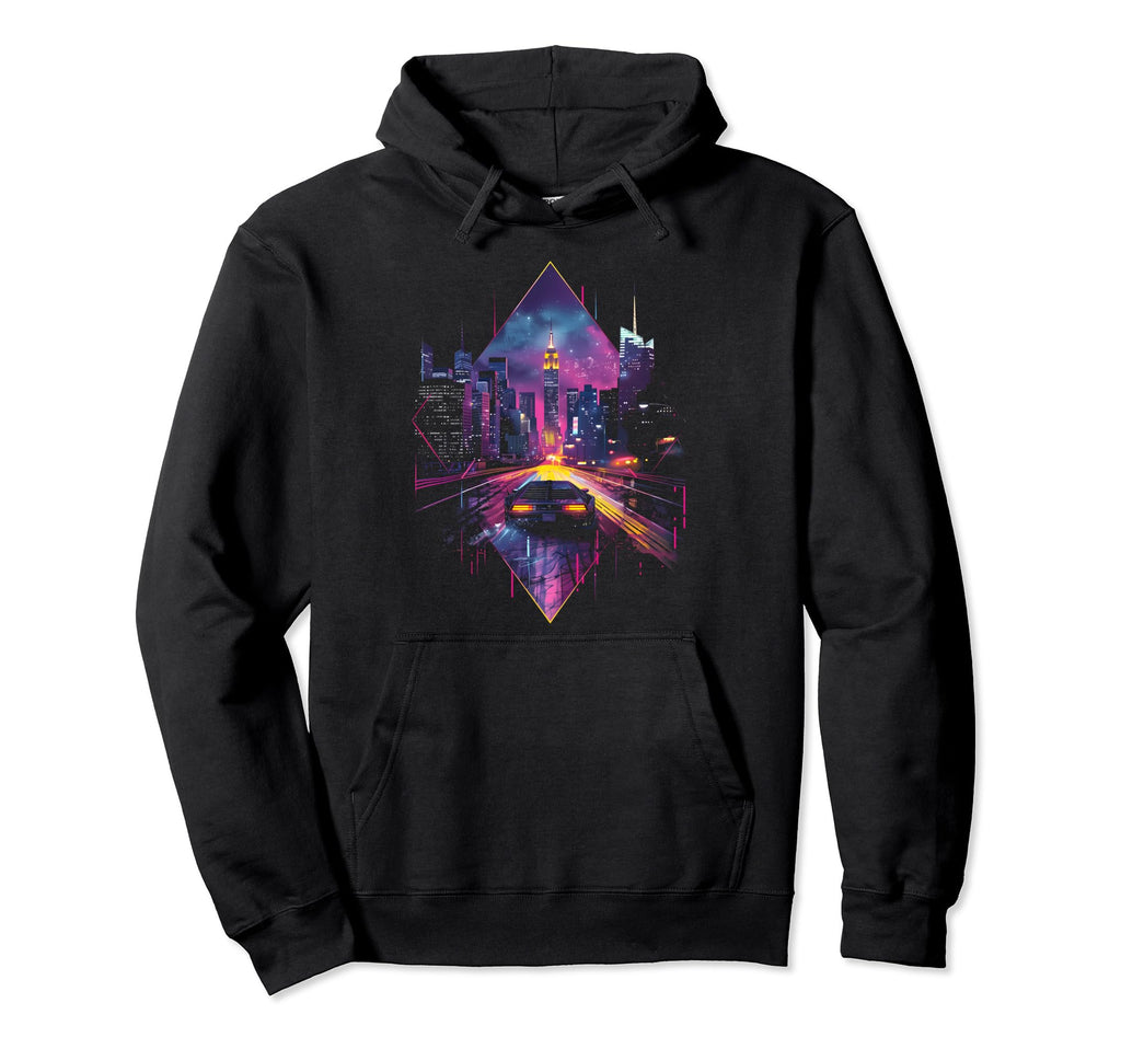 1980S 1990S Retrowave Aesthetic Car Hoodie - Aesthetic Graphic Men Women - T-Shirt, Sweatshirt, Hoodie