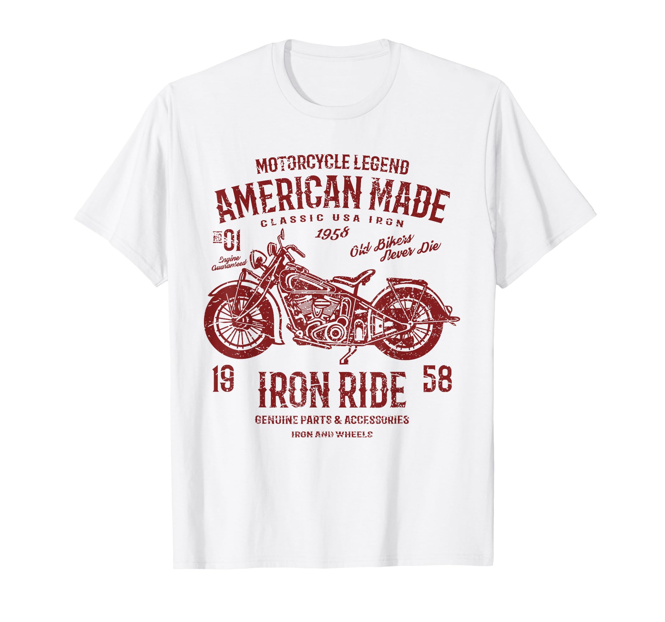 American Motorcycle Distressed T-Shirt - Streetwear Style for Adults - T-Shirt, Sweatshirt, Hoodie