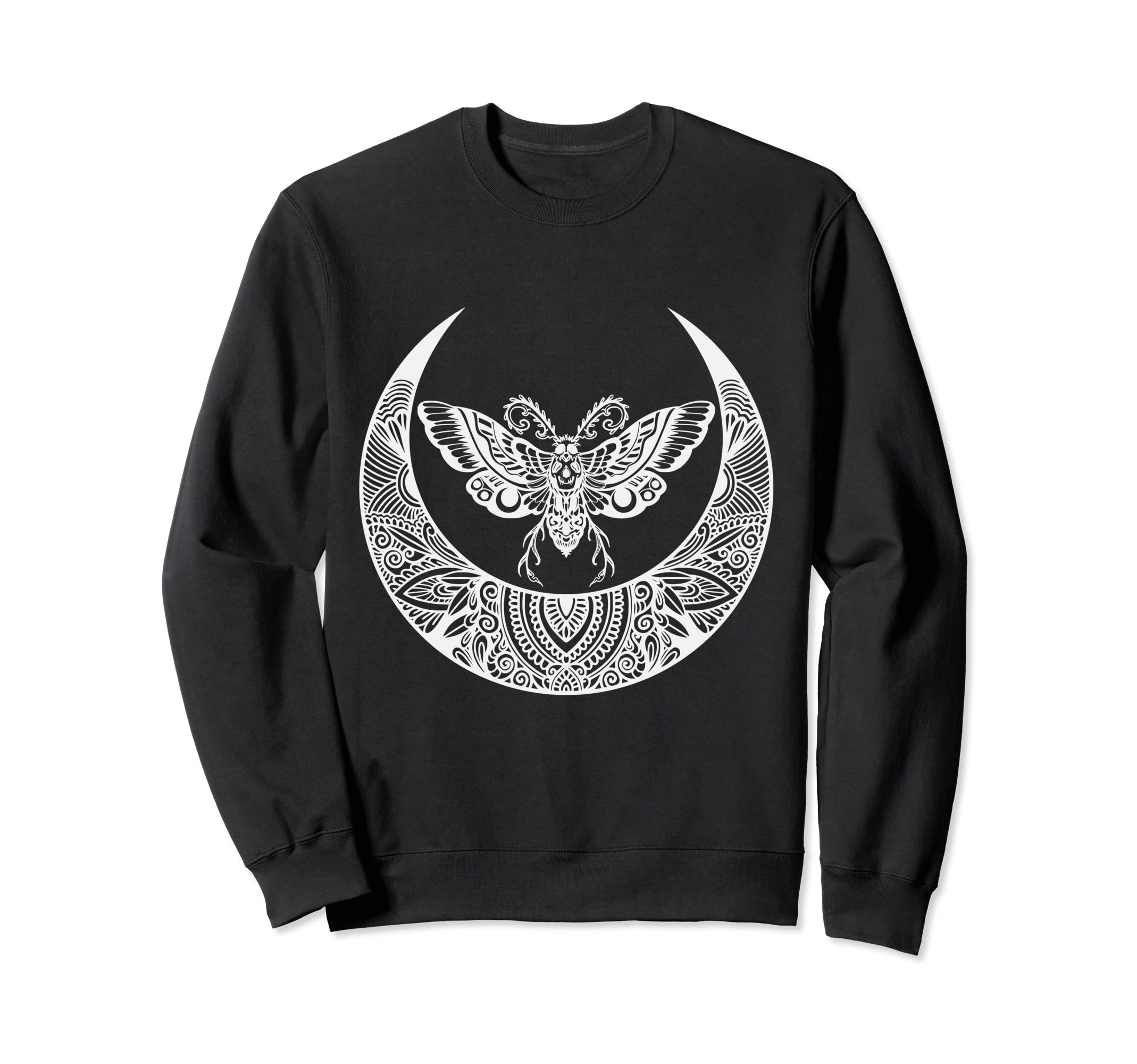 Crescent Moon Moth Goth Horror Sweatshirt - Minimalist Print Unisex - T-Shirt, Sweatshirt, Hoodie