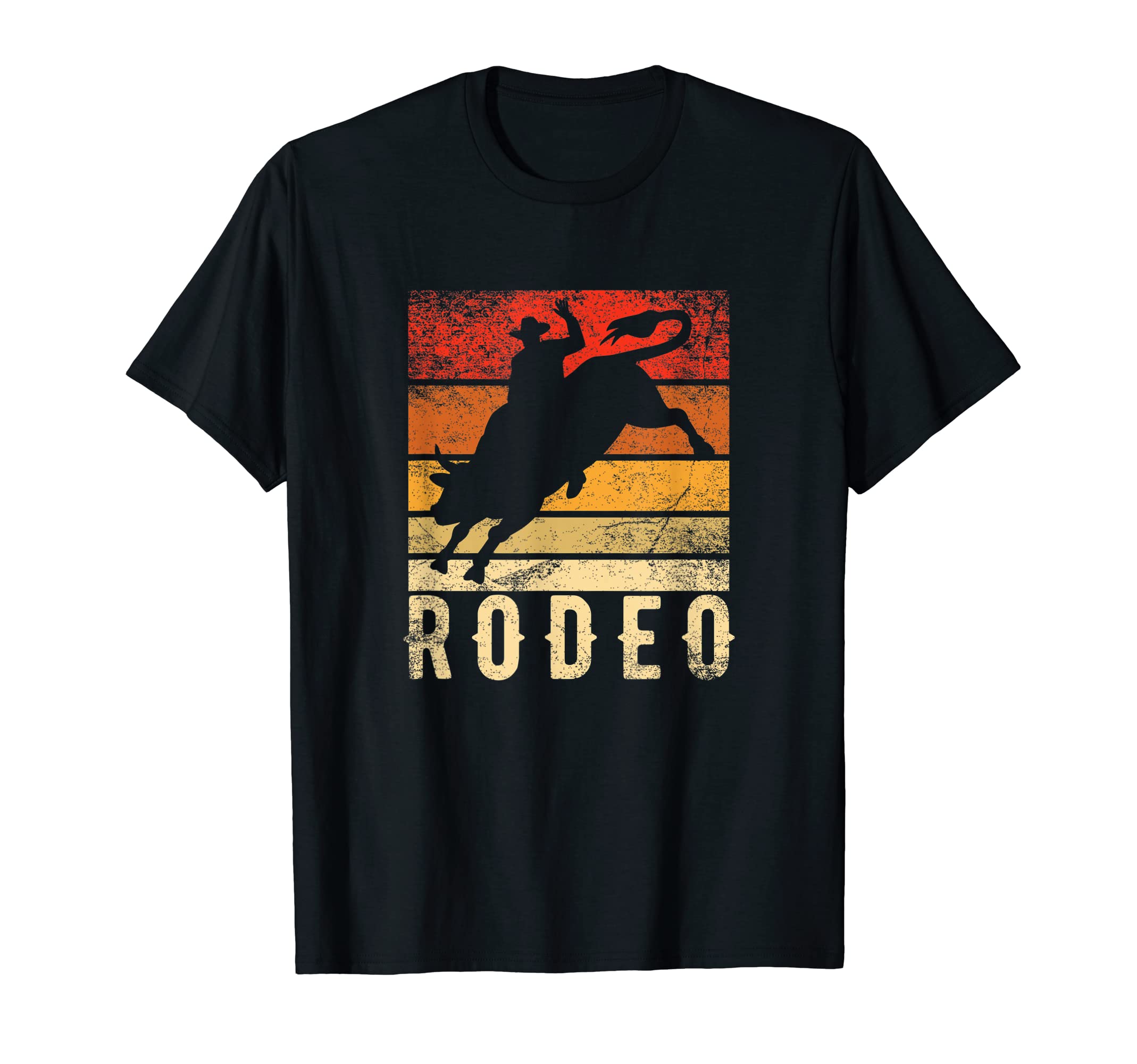 Rodeo Bull Rider Sunset Cowboys T-Shirt - Fun Novelty Design Men Women - T-Shirt, Sweatshirt, Hoodie