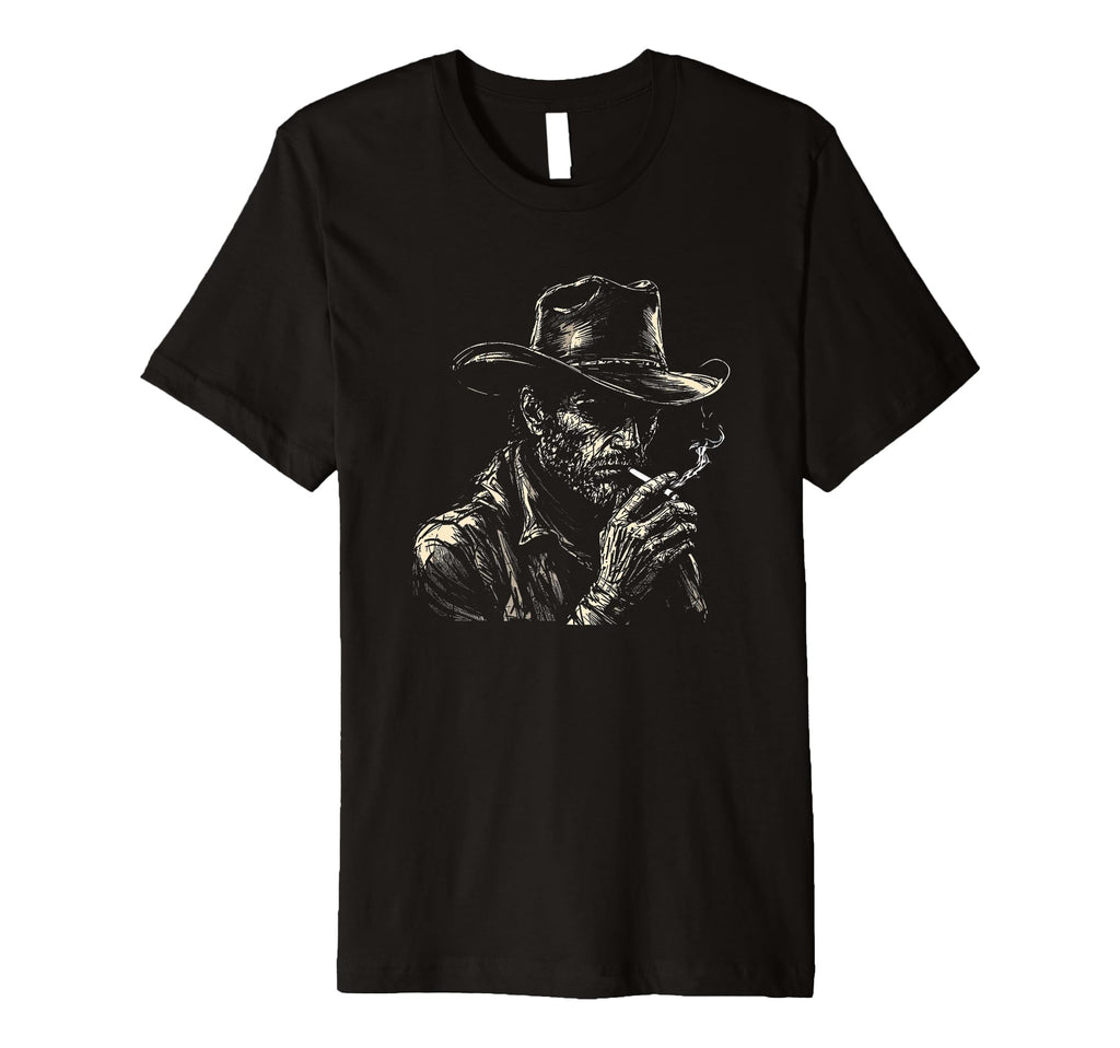 Rugged Wild West Cowboy T-Shirt - Fun Novelty Design Men Women - T-Shirt, Sweatshirt, Hoodie