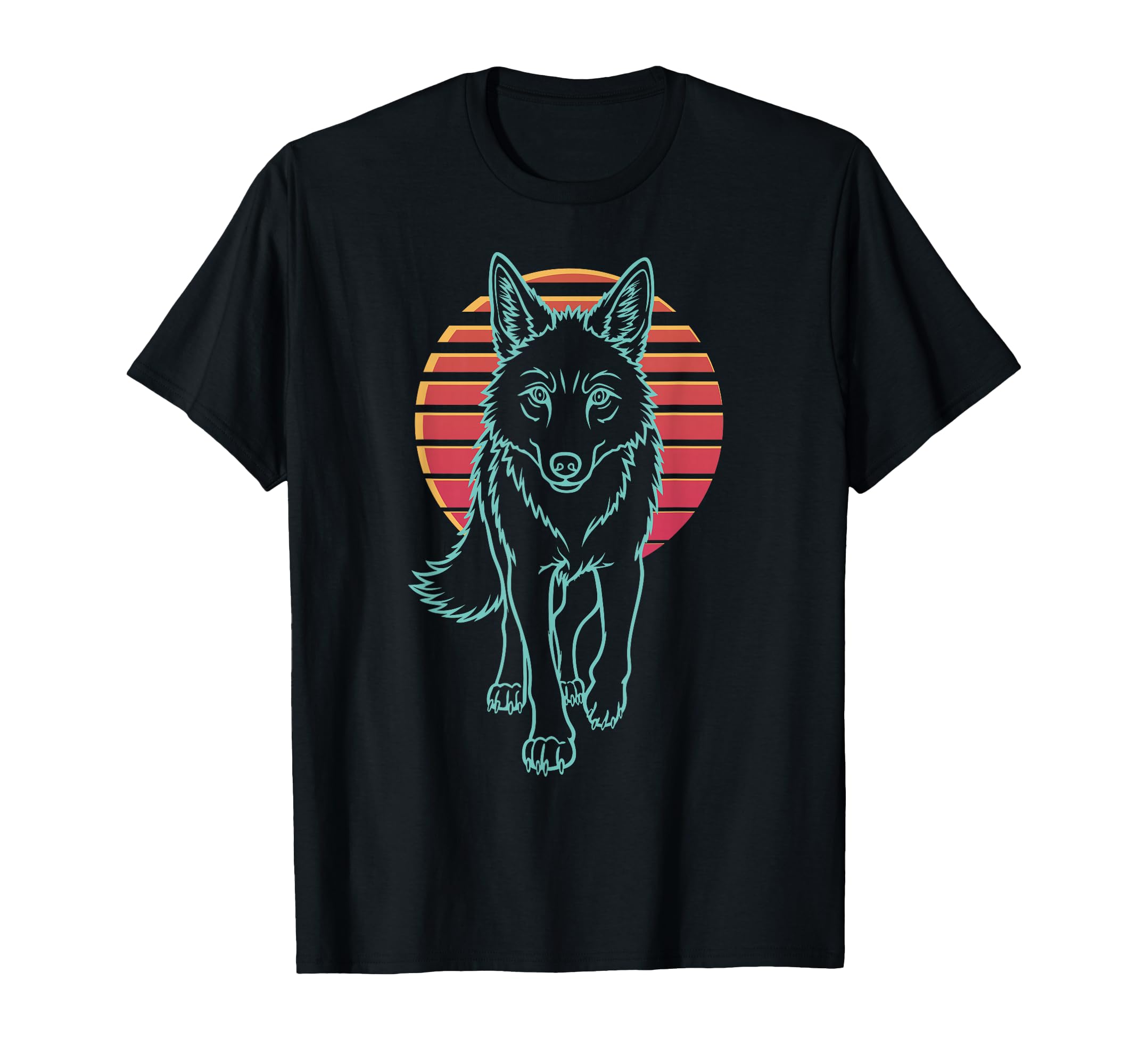 Coyote Lover Animal Synthwave 80S T-Shirt - Minimalist Print for Adults - T-Shirt, Sweatshirt, Hoodie