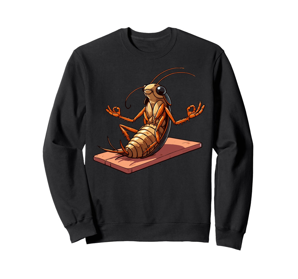 Meditation Cockroach Yoga Pose Sweatshirt - Minimalist Print for Adults - T-Shirt, Sweatshirt, Hoodie