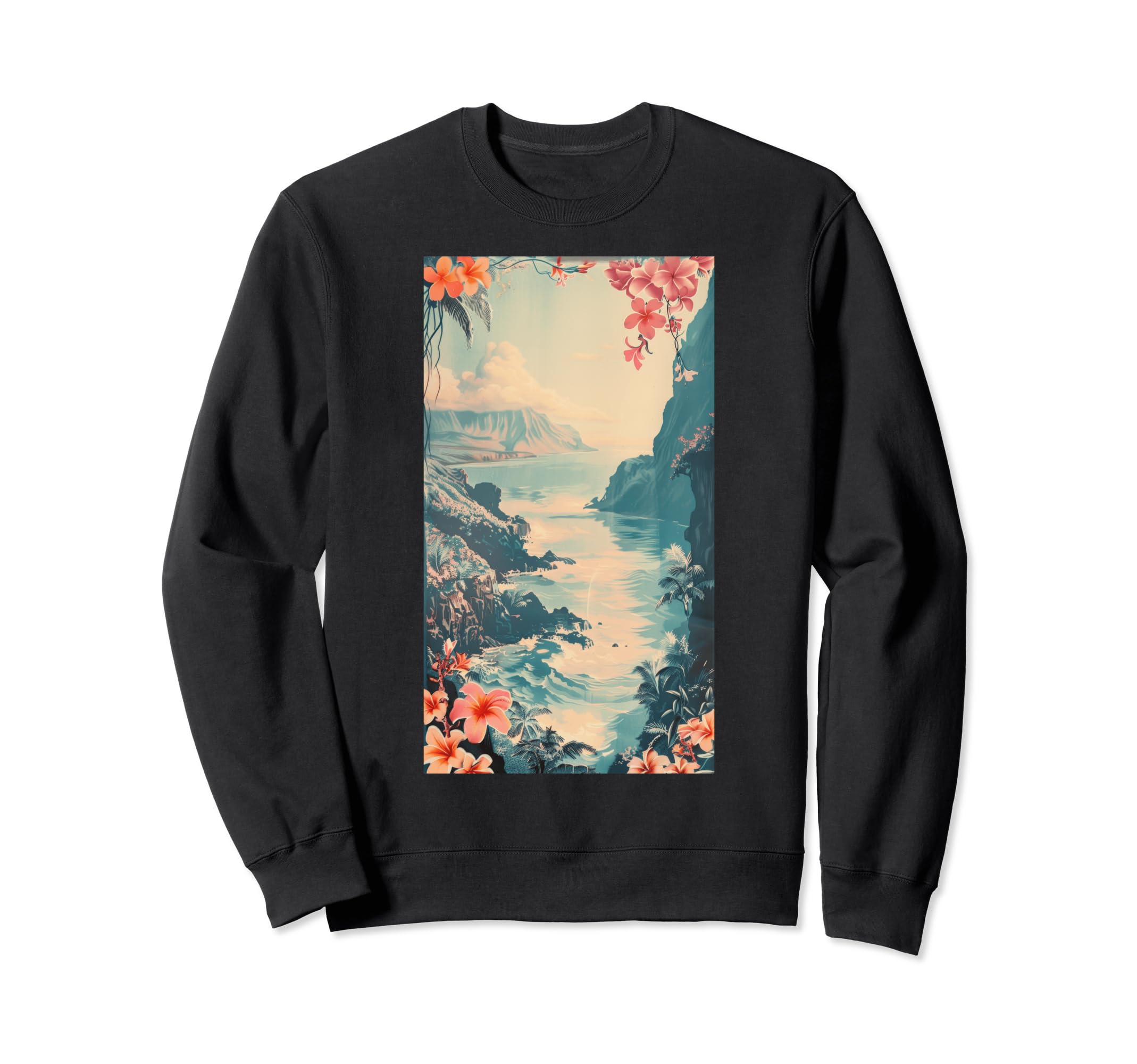 Hawaiian Postcard Inspired Sweatshirt - Custom Art Print Men Women - T-Shirt, Sweatshirt, Hoodie
