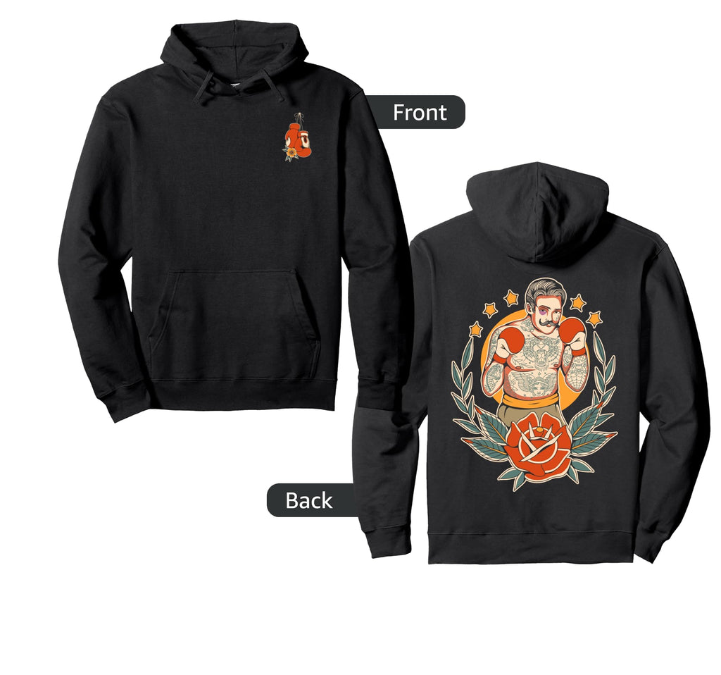 American Traditional Boxer Old School Hoodie - Streetwear Style Men Women - T-Shirt, Sweatshirt, Hoodie