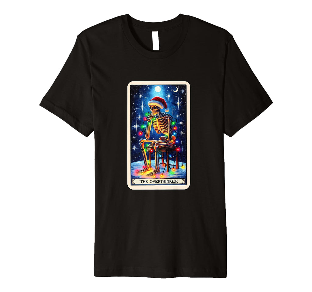 Overthinker Tarot Card Skeleton Skull T-Shirt - Unique Graphic Men Women - T-Shirt, Sweatshirt, Hoodie