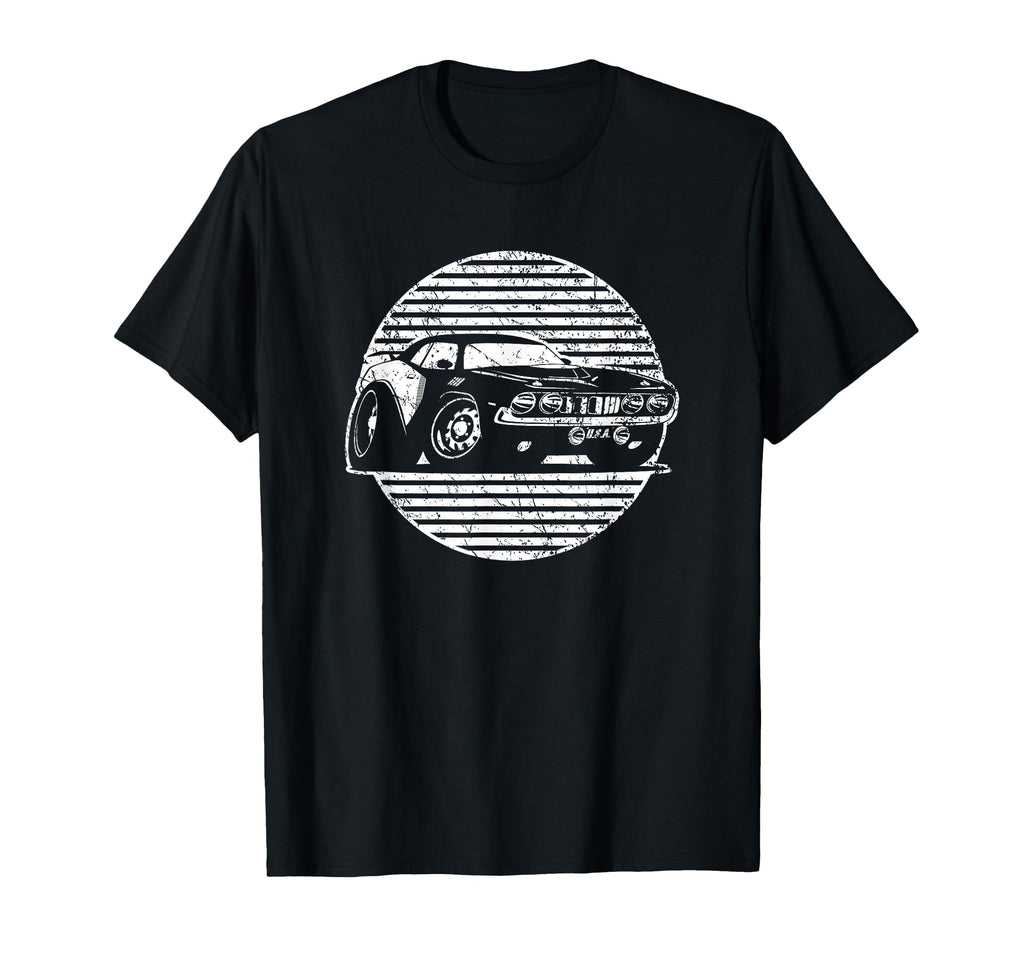 Muscle Car Hotrod Distressed Cartoon T-Shirt - Custom Art Print for Adults - T-Shirt, Sweatshirt, Hoodie