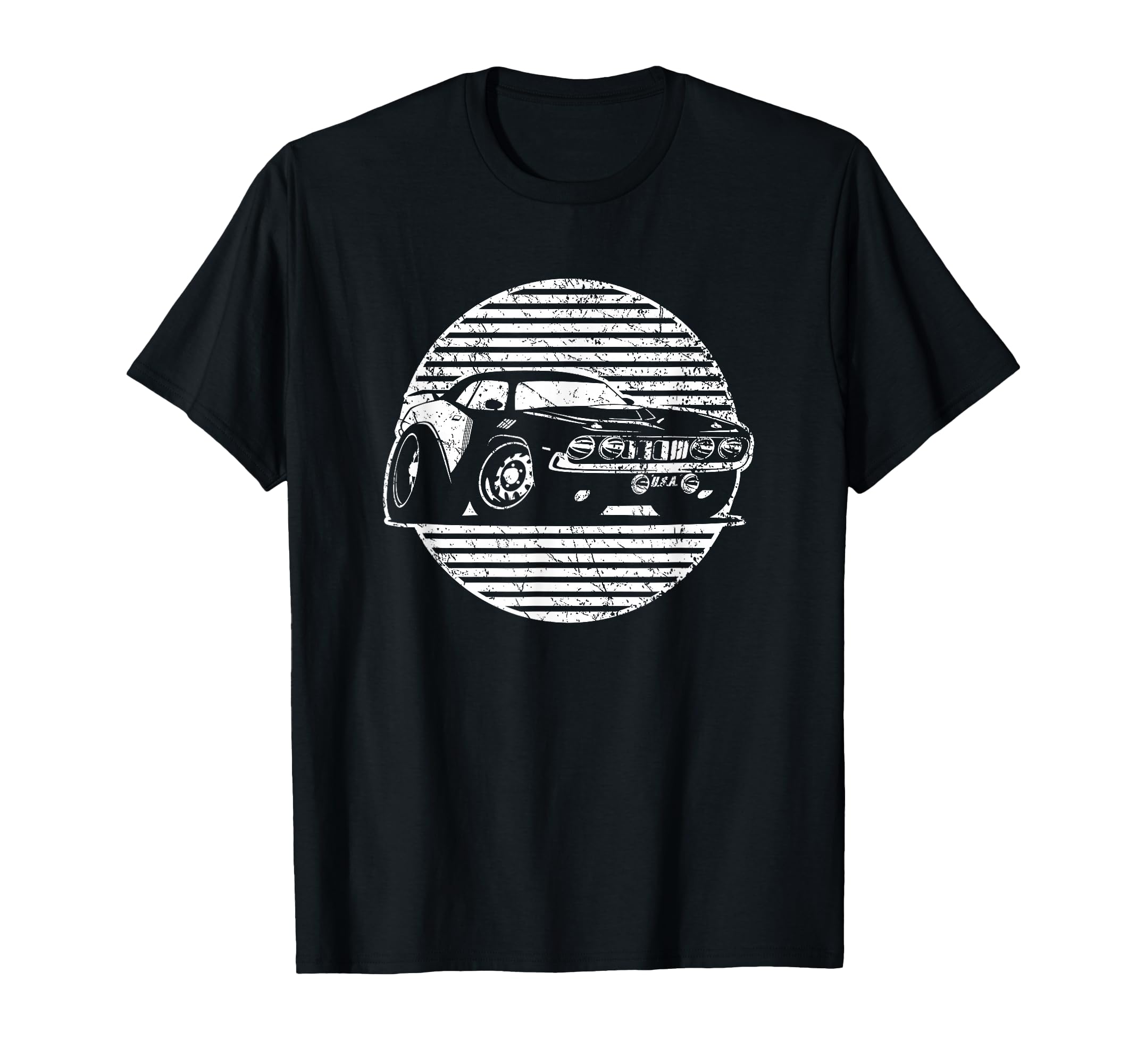 Muscle Car Hotrod Distressed Cartoon T-Shirt - Custom Art Print for Adults - T-Shirt, Sweatshirt, Hoodie