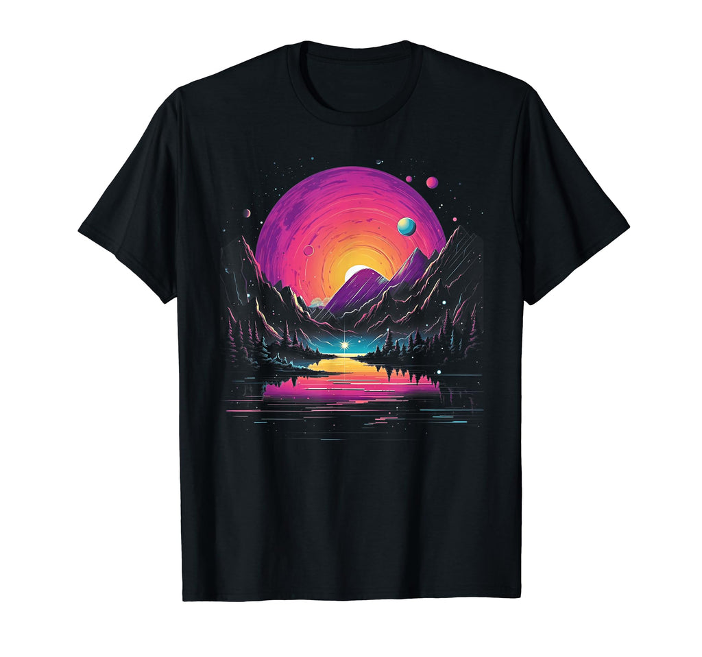 Vaporwave Solar System 80S Synthwave T-Shirt - Minimalist Print Unisex - T-Shirt, Sweatshirt, Hoodie