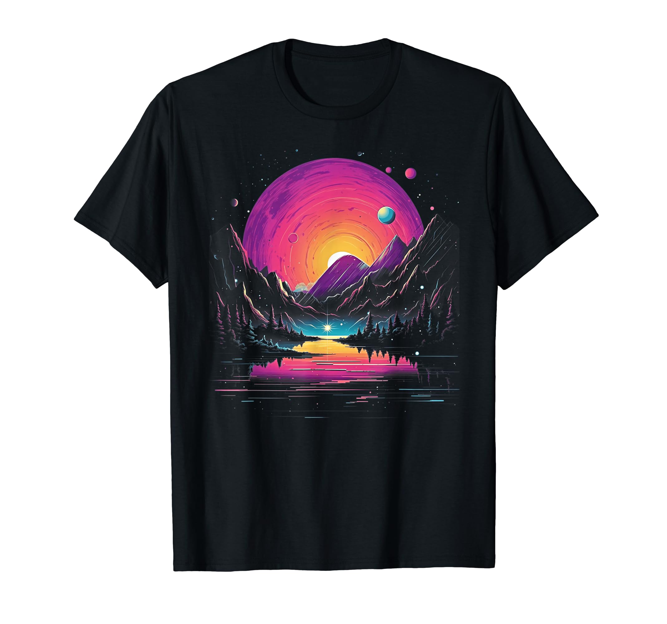 Vaporwave Solar System 80S Synthwave T-Shirt - Minimalist Print Unisex - T-Shirt, Sweatshirt, Hoodie