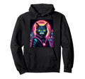 Vaporwave Cat 80S Synthwave Hoodie - Graphic Print for Adults - T-Shirt, Sweatshirt, Hoodie