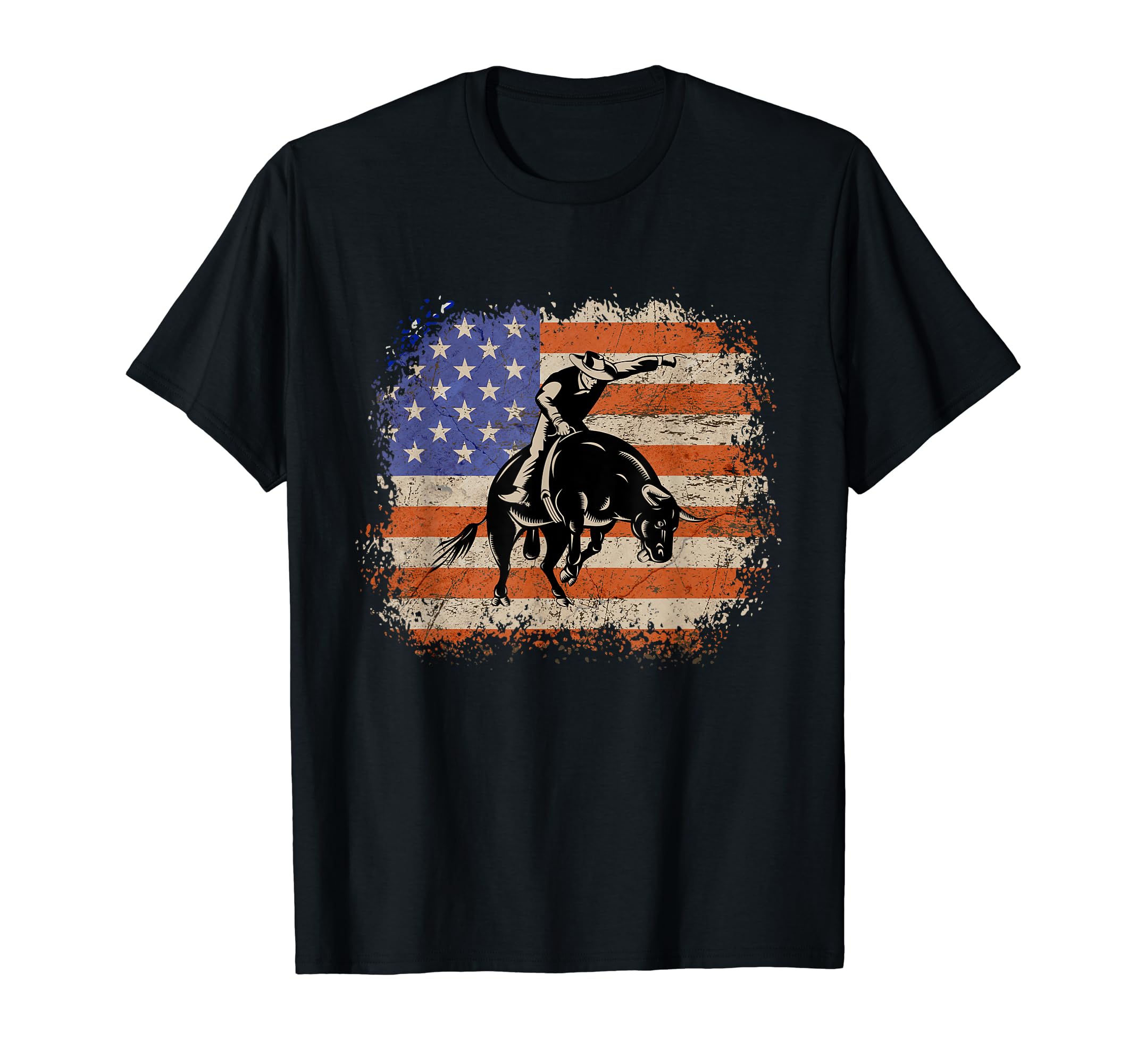 Patriotic American Flag Rodeo Cowboys T-Shirt - Trendy Graphic Men Women - T-Shirt, Sweatshirt, Hoodie