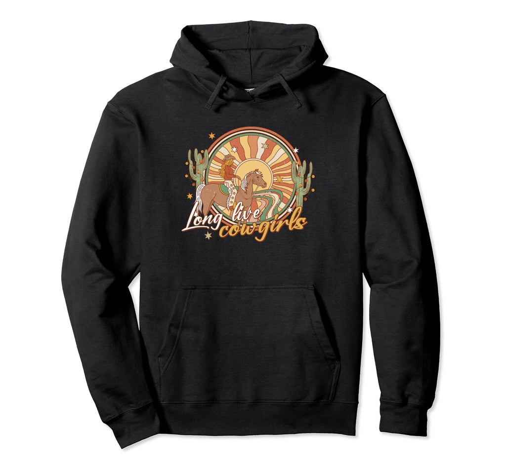 Howdy Western Live Cowgirl Cactus Sun Hoodie - Fun Novelty Design Men Women - T-Shirt, Sweatshirt, Hoodie