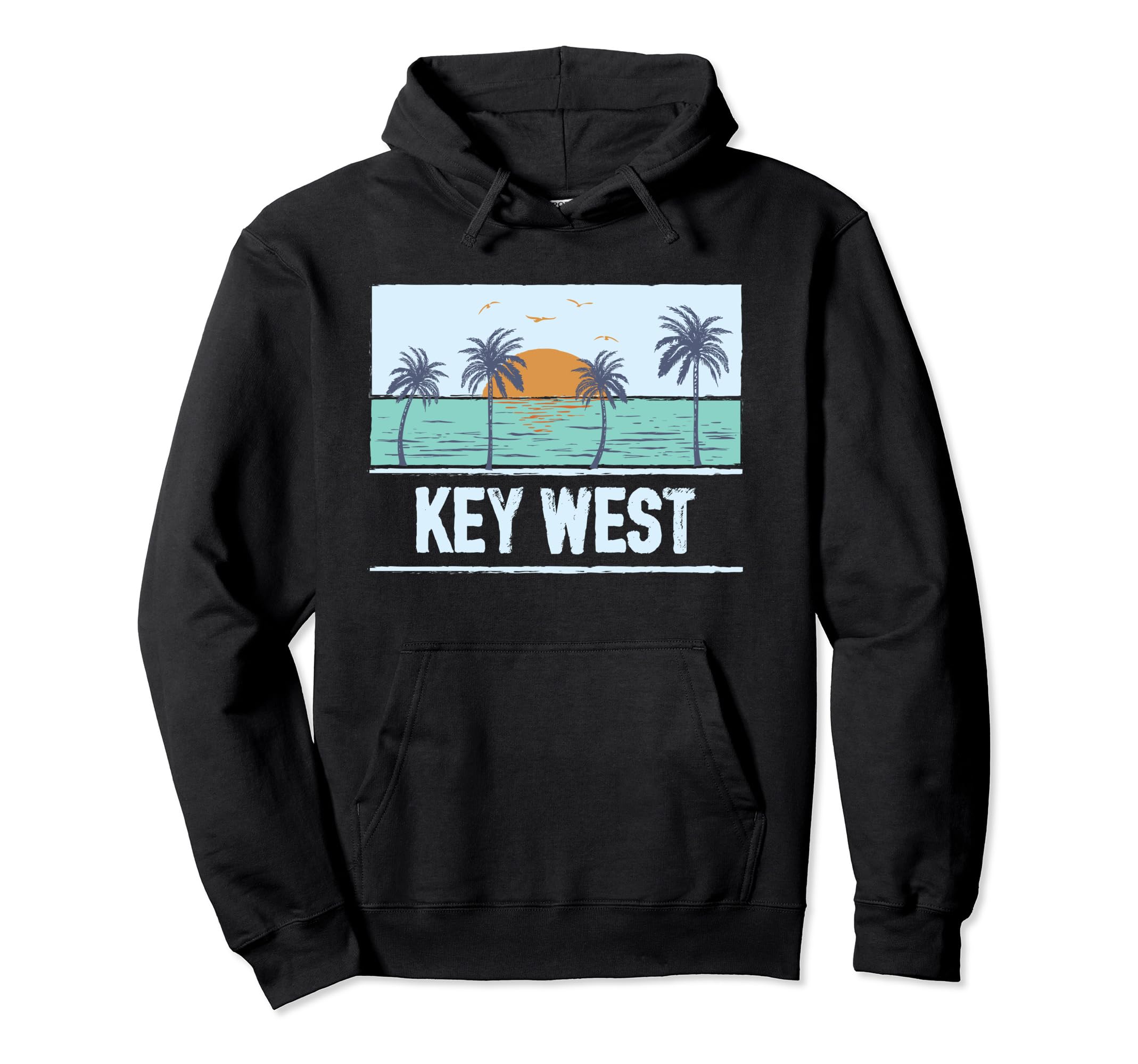 Key West Florida Tropical Sunset Beach Hoodie - Custom Art Print Men Women - T-Shirt, Sweatshirt, Hoodie