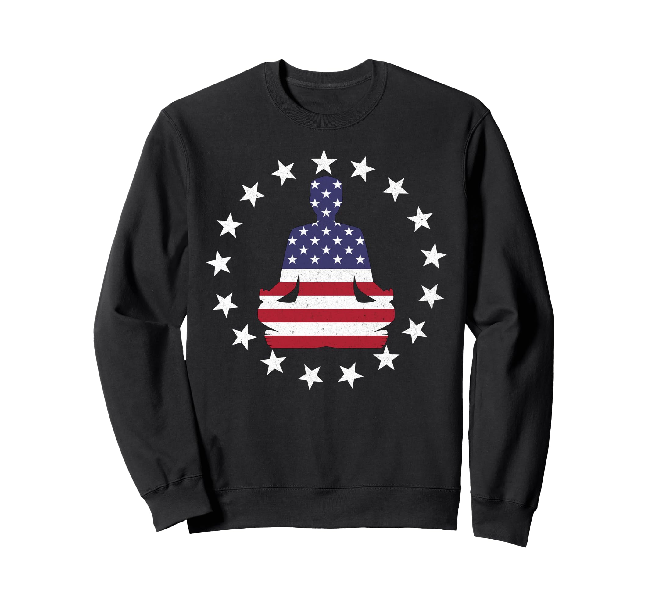 Patriotic Yoga Pose American Flag 4Th Sweatshirt - Graphic Print Unisex - T-Shirt, Sweatshirt, Hoodie