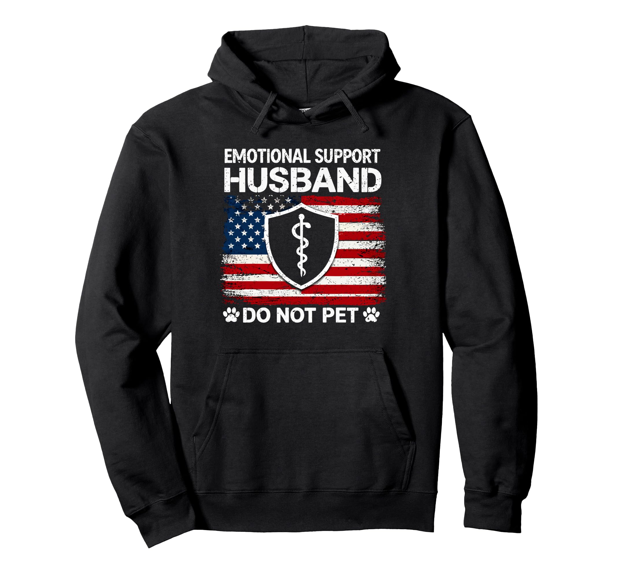 Emotional Support Husband Do Not Pet Hoodie - Novelty Apparel Men Women - T-Shirt, Sweatshirt, Hoodie
