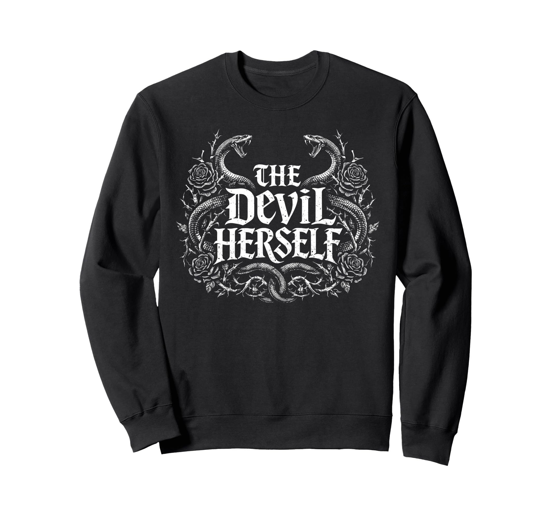 Devil Herself Occult Dark Feminine Sweatshirt - Aesthetic Graphic Unisex - T-Shirt, Sweatshirt, Hoodie