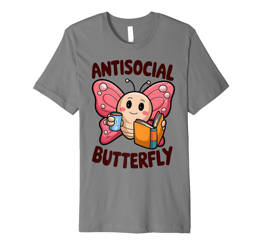 Groovy Anti Social Butterfly Ironic T-Shirt - Aesthetic Graphic Men Women - T-Shirt, Sweatshirt, Hoodie