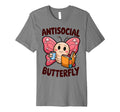 Groovy Anti Social Butterfly Ironic T-Shirt - Aesthetic Graphic Men Women - T-Shirt, Sweatshirt, Hoodie