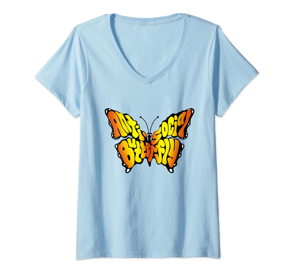 Womens Anti Social Butterfly Beautiful T-Shirt - Graphic Print Men Women - T-Shirt, Sweatshirt, Hoodie