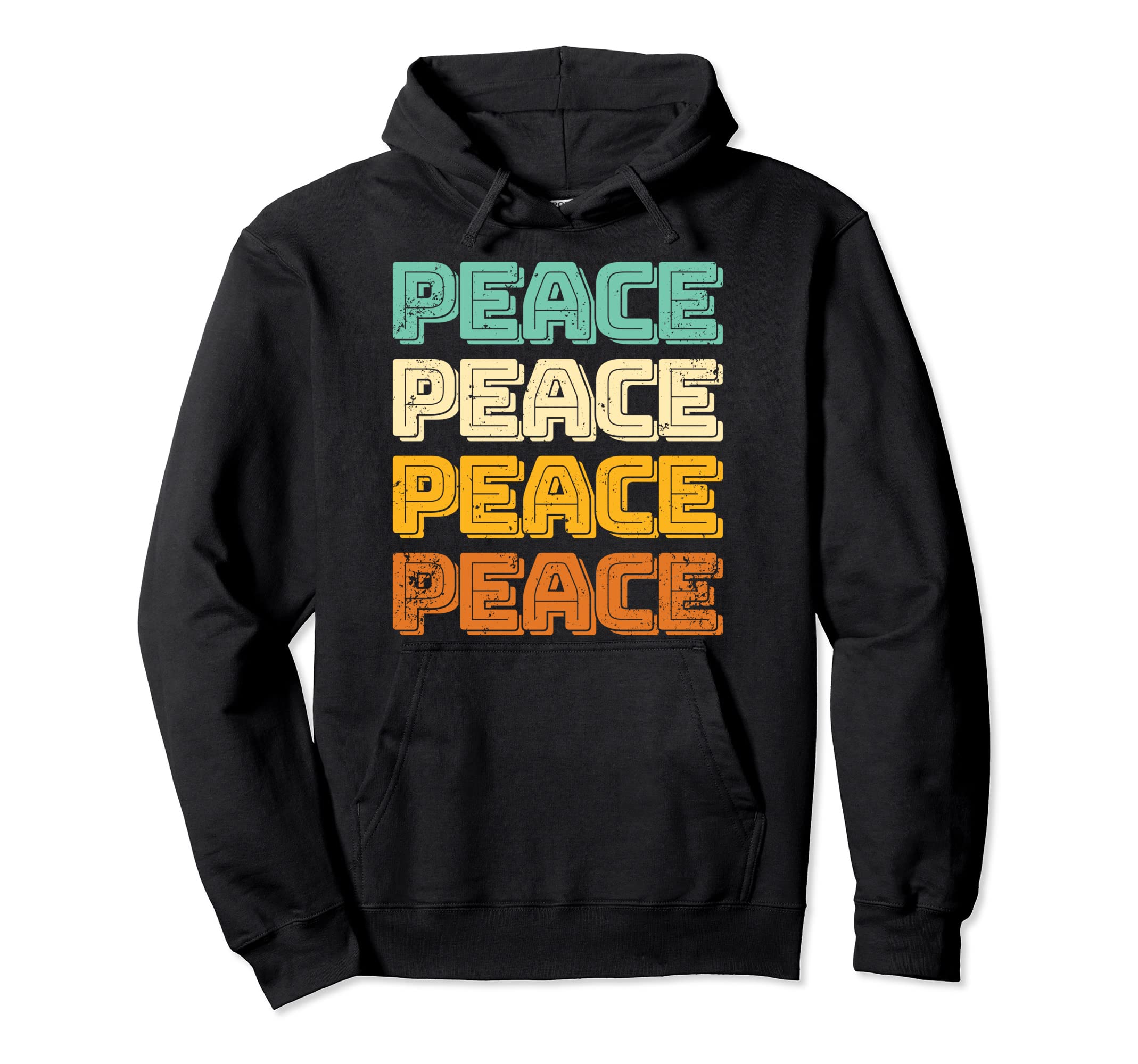 Peace Typography 60S 70S Hippie Peace Lover Hoodie - Novelty Apparel Unisex - T-Shirt, Sweatshirt, Hoodie