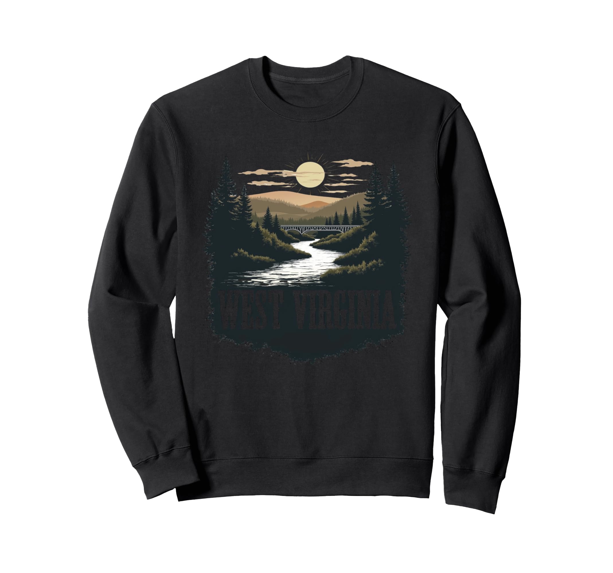 West Virginia Landscape Souvenir Sweatshirt - Casual Everyday Wear Unisex - T-Shirt, Sweatshirt, Hoodie