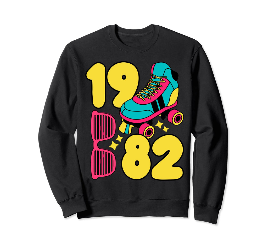 1982 Roller Rink 80S Night Sweatshirt - Casual Everyday Wear for Adults - T-Shirt, Sweatshirt, Hoodie