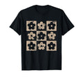 Neutral Checkerboard Daisy Flowers T-Shirt - Fun Novelty Design Men Women - T-Shirt, Sweatshirt, Hoodie