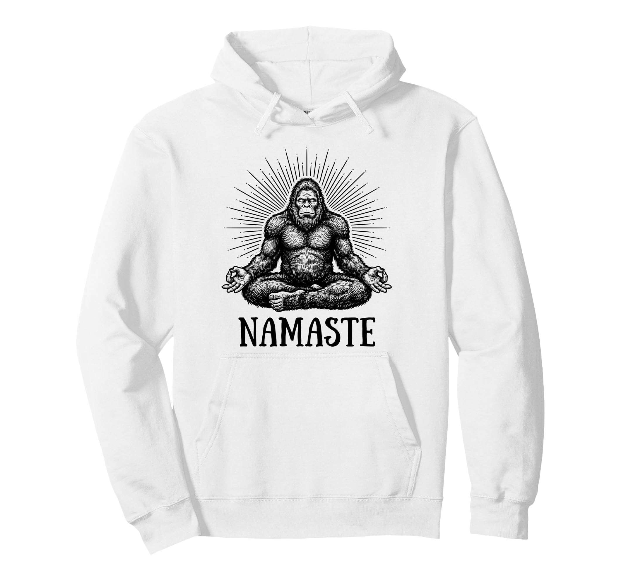 Yoga Meditation Sasquatch Lotus Pose Hoodie - Custom Art Print Unisex - T-Shirt, Sweatshirt, Hoodie