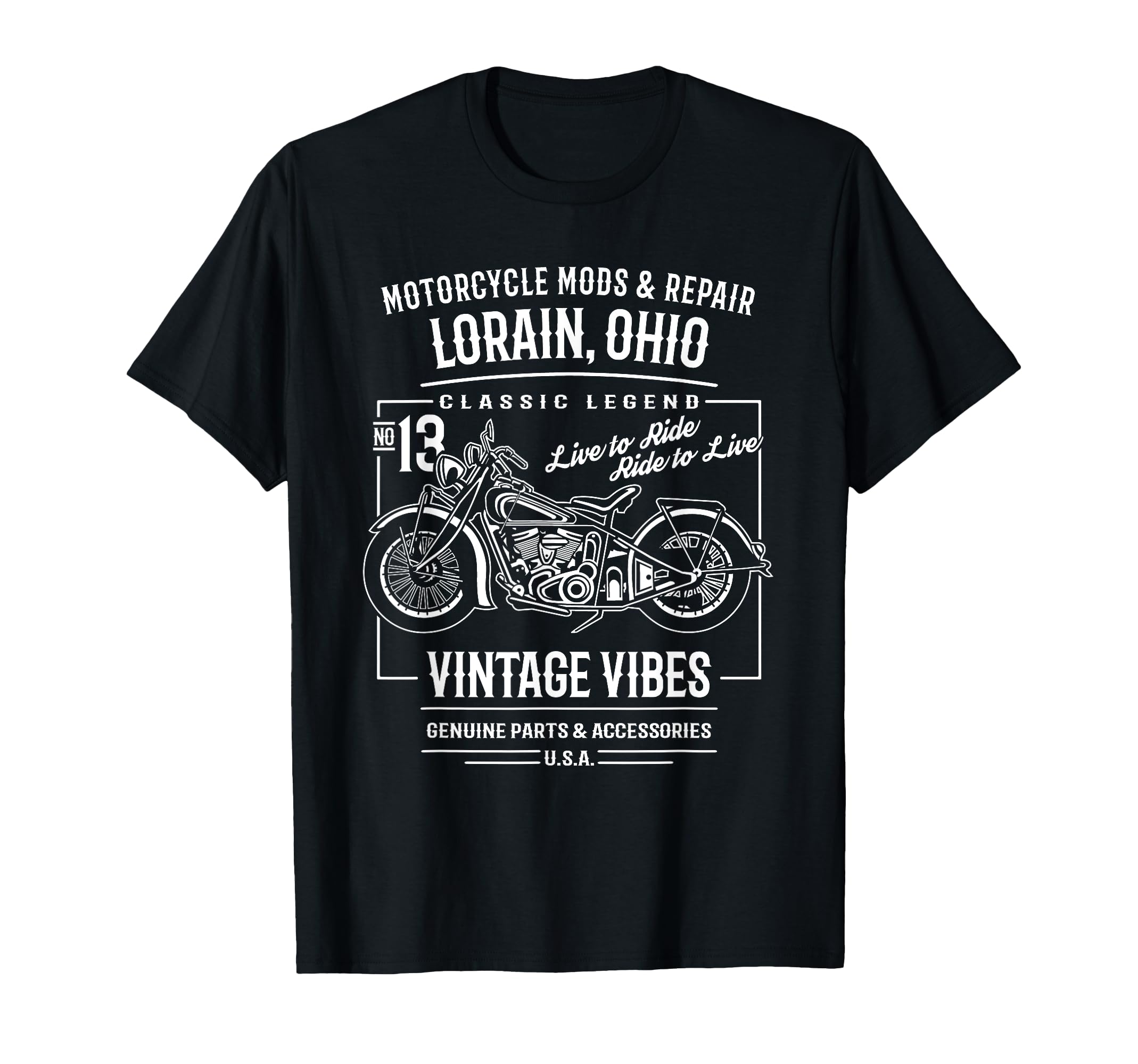 Lorain Oh Usa Motorcycle Adventure T-Shirt - Graphic Print Unisex - T-Shirt, Sweatshirt, Hoodie