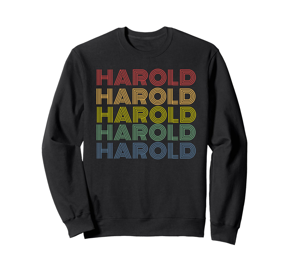 Harold Name Rainbow 70S Typography Sweatshirt - Novelty Apparel for Adults - T-Shirt, Sweatshirt, Hoodie