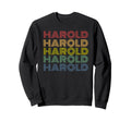 Harold Name Rainbow 70S Typography Sweatshirt - Novelty Apparel for Adults - T-Shirt, Sweatshirt, Hoodie