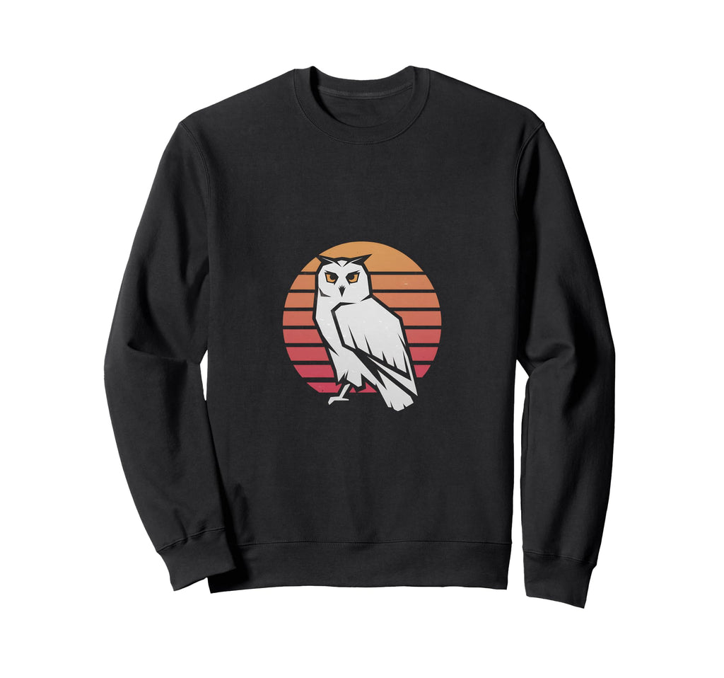 Sunset Owl Geometric Art Sweatshirt - Unique Graphic Unisex - T-Shirt, Sweatshirt, Hoodie