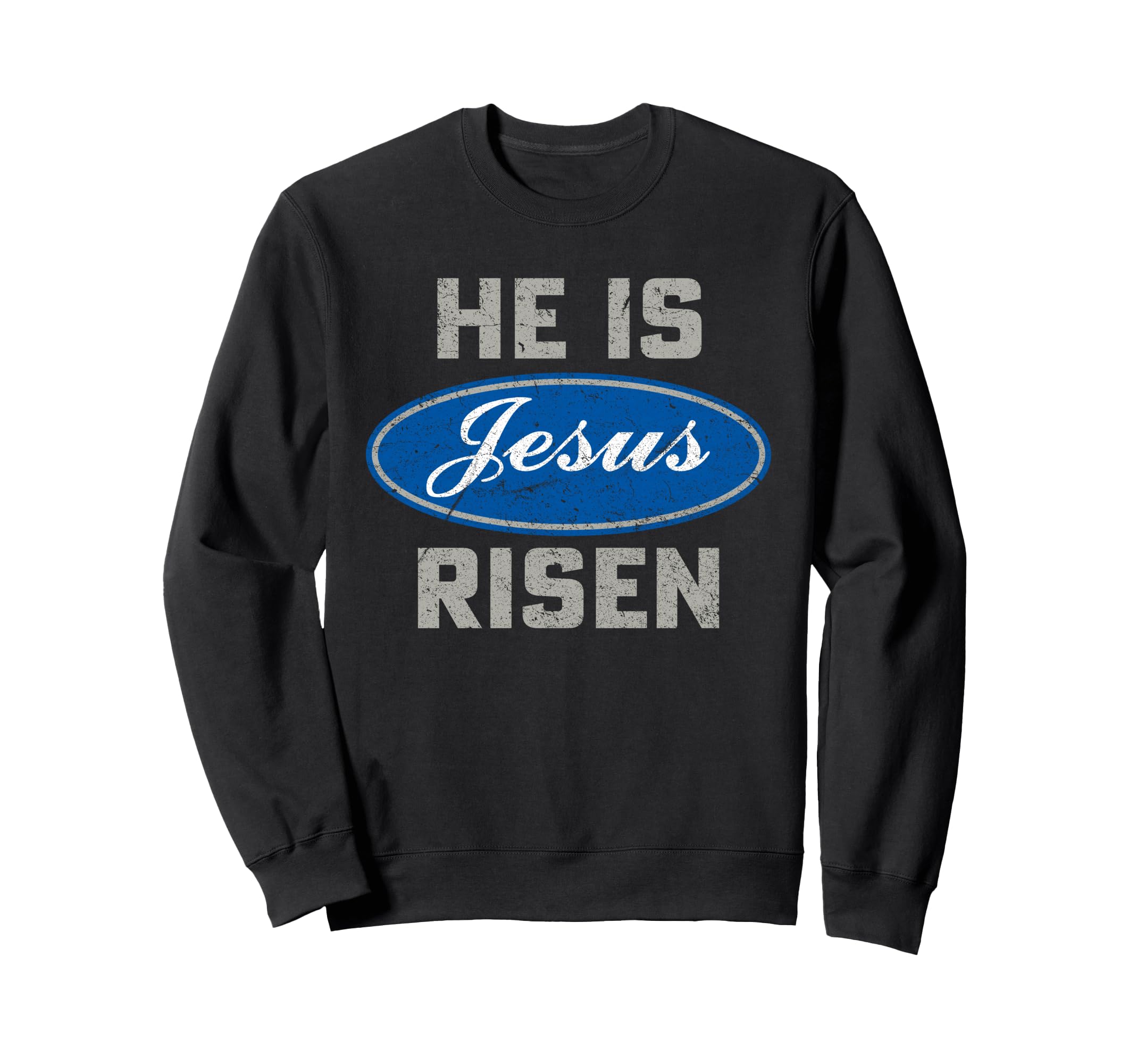Jesus He Is Risen Pony Car Logo Sweatshirt - Fun Novelty Design for Adults - T-Shirt, Sweatshirt, Hoodie