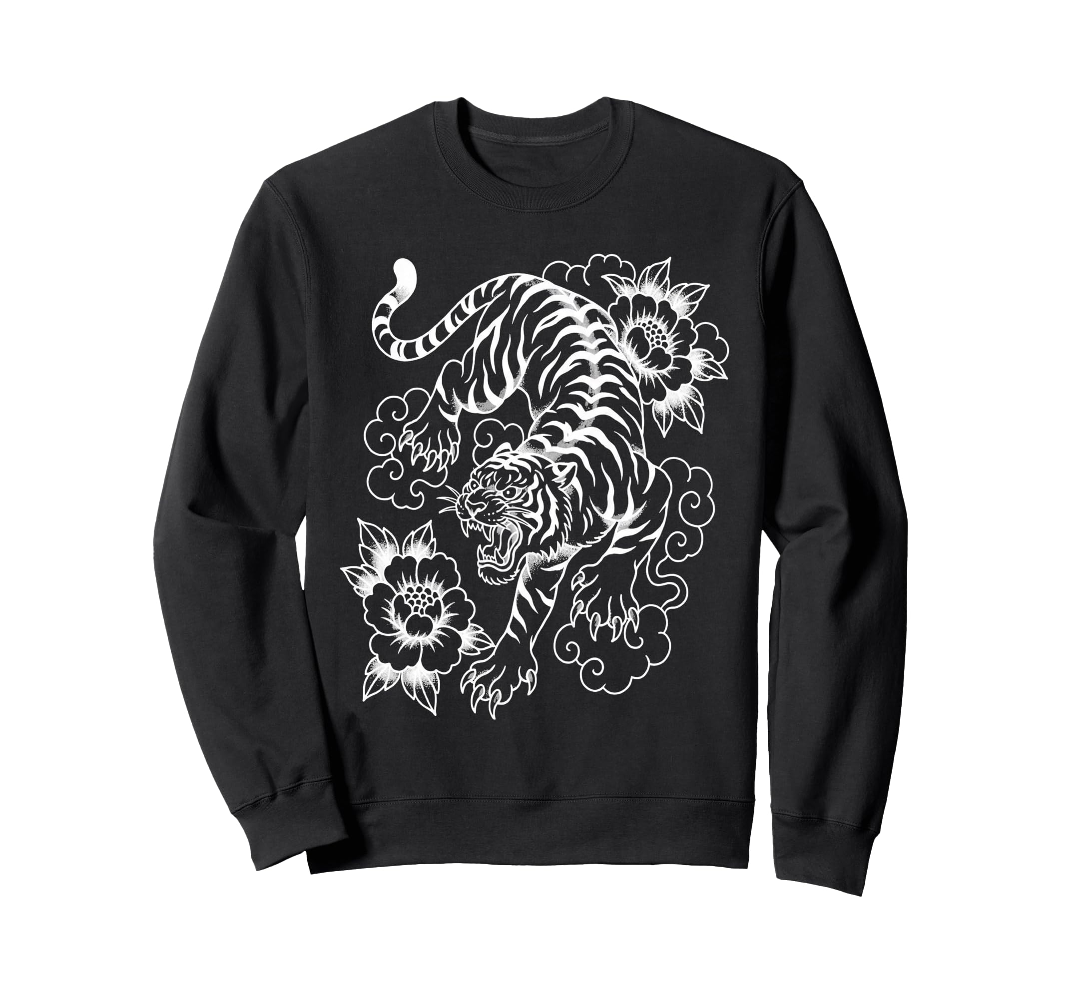 Traditional Tattoo Tiger Old School Sweatshirt - Minimalist Print Unisex - T-Shirt, Sweatshirt, Hoodie