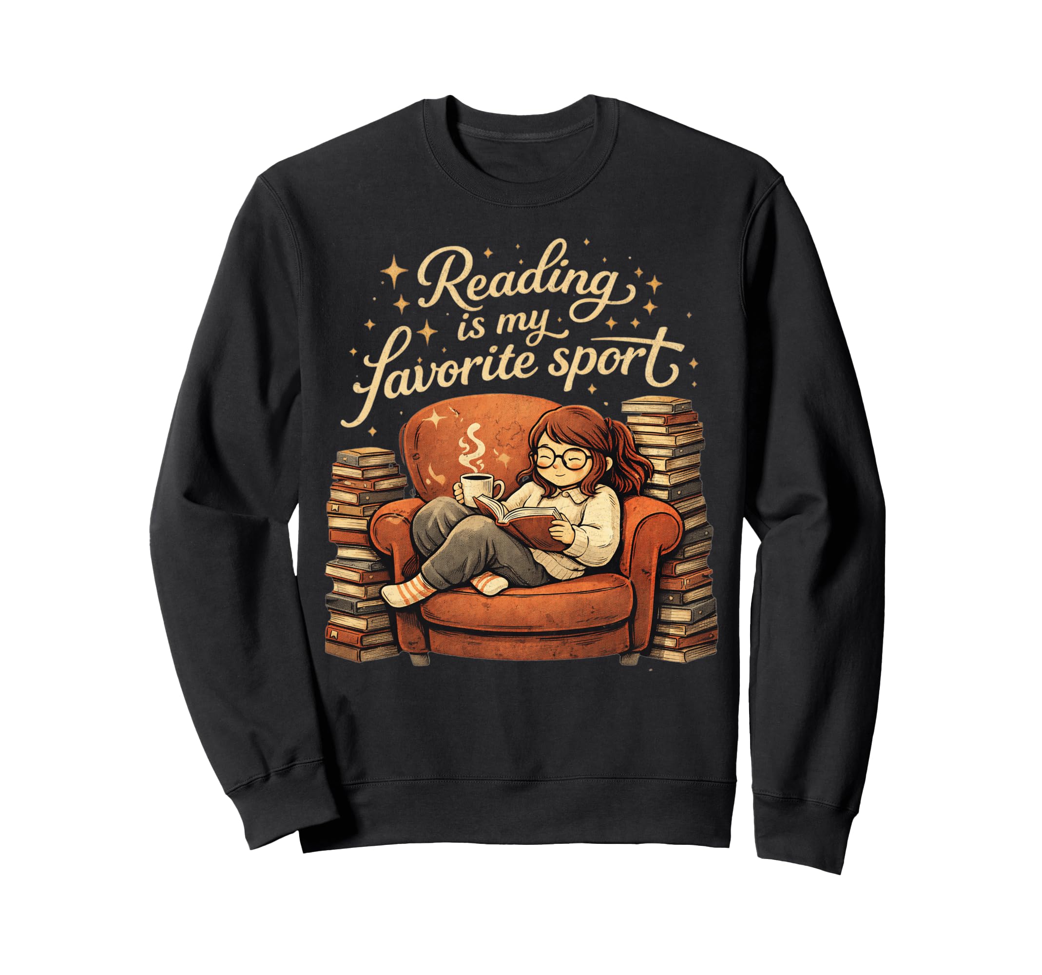 Reading Is My Favorite Sport Book Sweatshirt - Graphic Print for Adults - T-Shirt, Sweatshirt, Hoodie