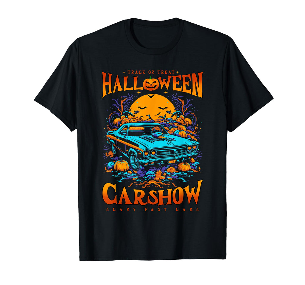 Halloween Muscle Car Show Scary Fast Super T-Shirt - Graphic Print Unisex - T-Shirt, Sweatshirt, Hoodie
