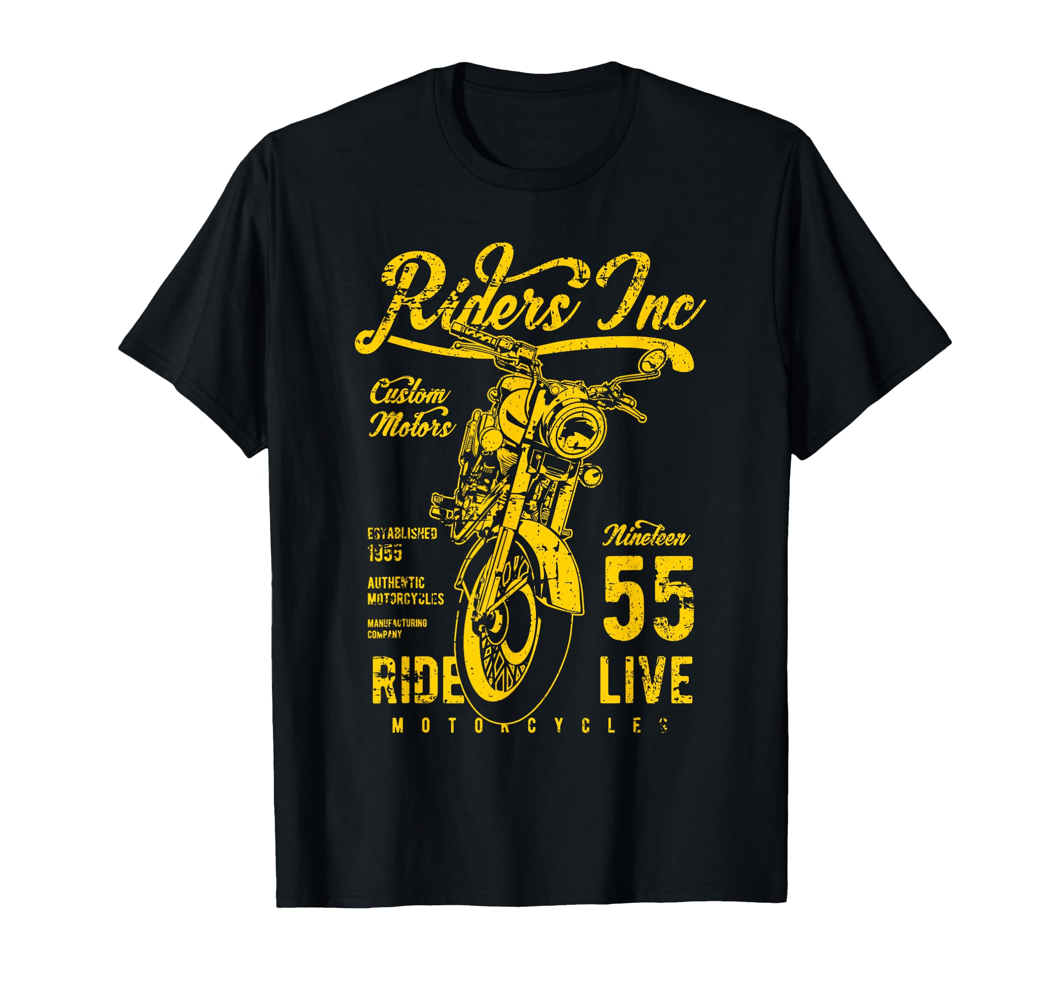 Riders Inc 1955 Motorcycle Distressed T-Shirt - Novelty Apparel Men Women - T-Shirt, Sweatshirt, Hoodie