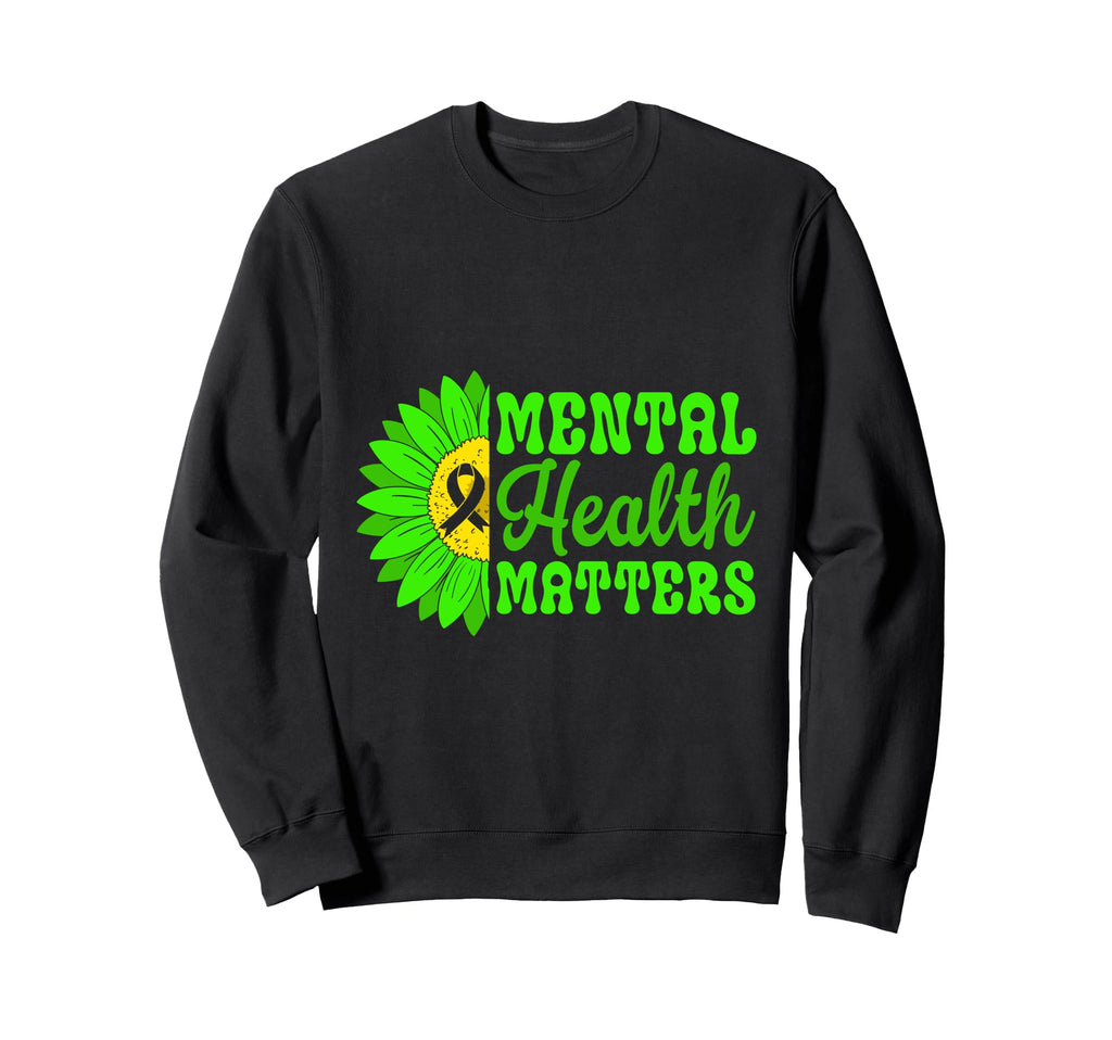 Vibrant Green Mental Health Matters Sweatshirt - Trendy Graphic Men Women - T-Shirt, Sweatshirt, Hoodie