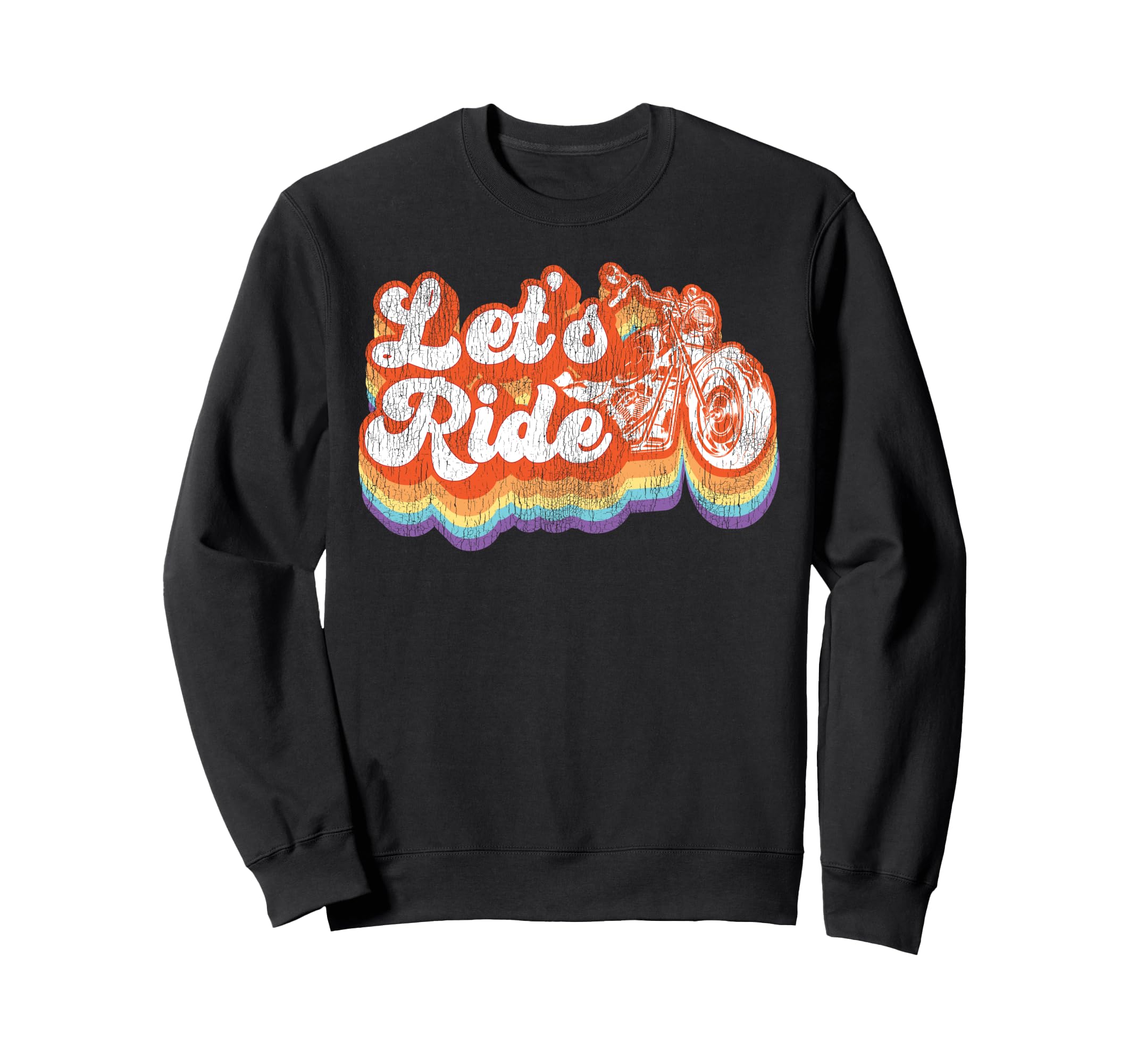 Motorcycle Biker Lets Ride Sweatshirt - Graphic Print Unisex - T-Shirt, Sweatshirt, Hoodie