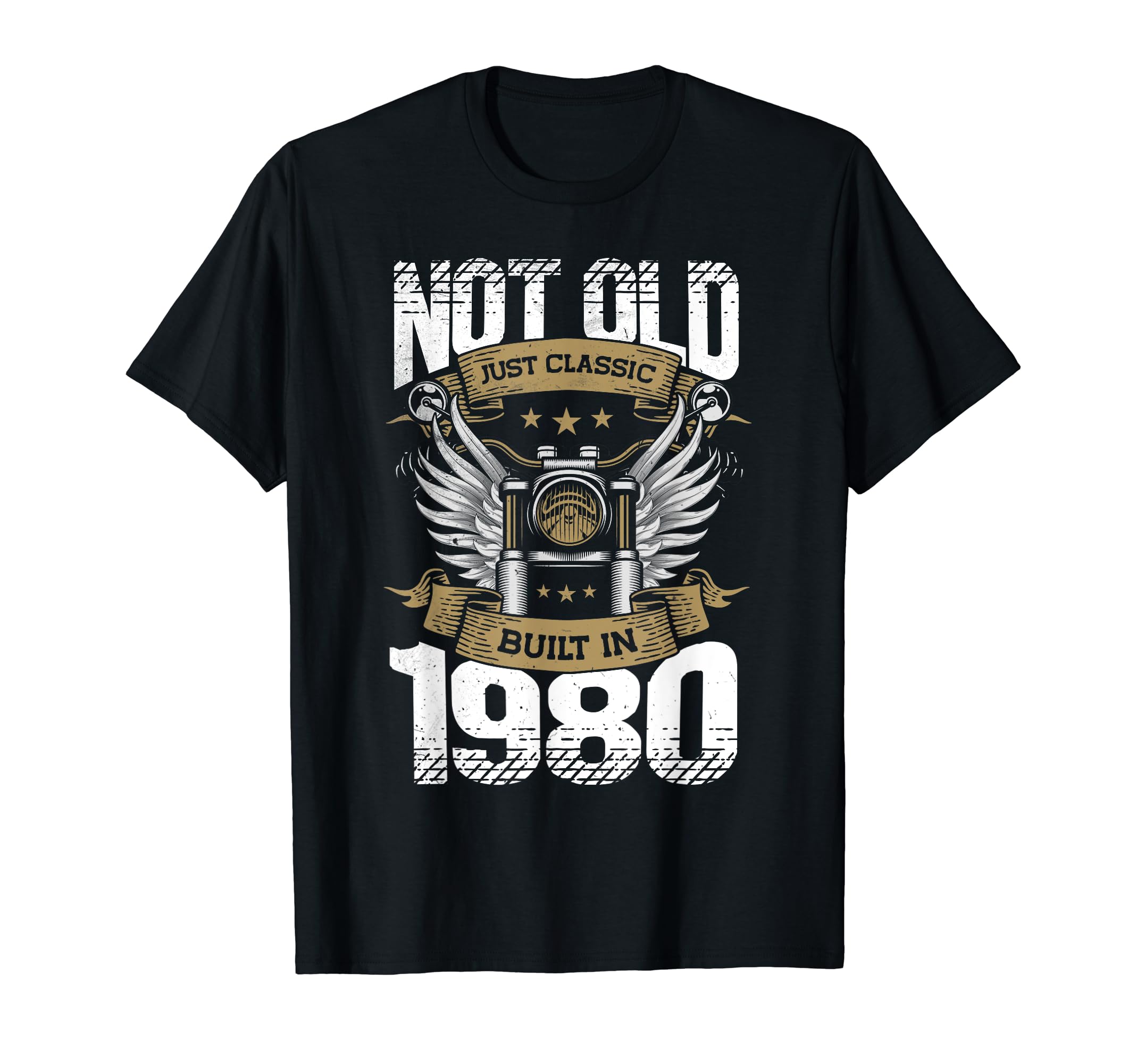 Motorcycle Biker Birthday Built 1980 T-Shirt - Aesthetic Graphic Unisex - T-Shirt, Sweatshirt, Hoodie