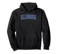 Hillsborough Nc Distressed Blue Varsity Hoodie - Fun Novelty Design Unisex - T-Shirt, Sweatshirt, Hoodie