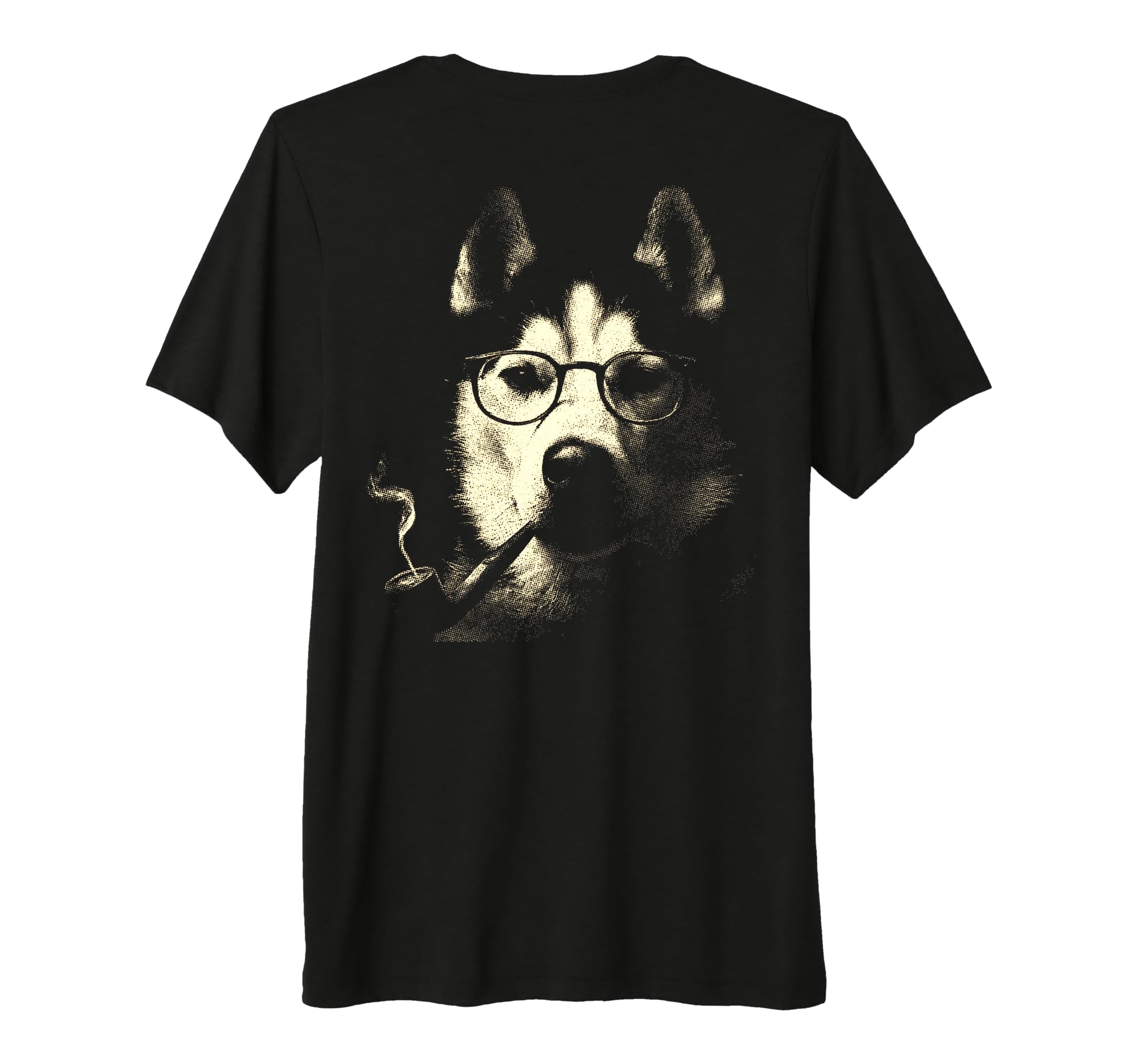 Siberian Husky Glasses Smoking Pipe T-Shirt - Custom Art Print Men Women - T-Shirt, Sweatshirt, Hoodie
