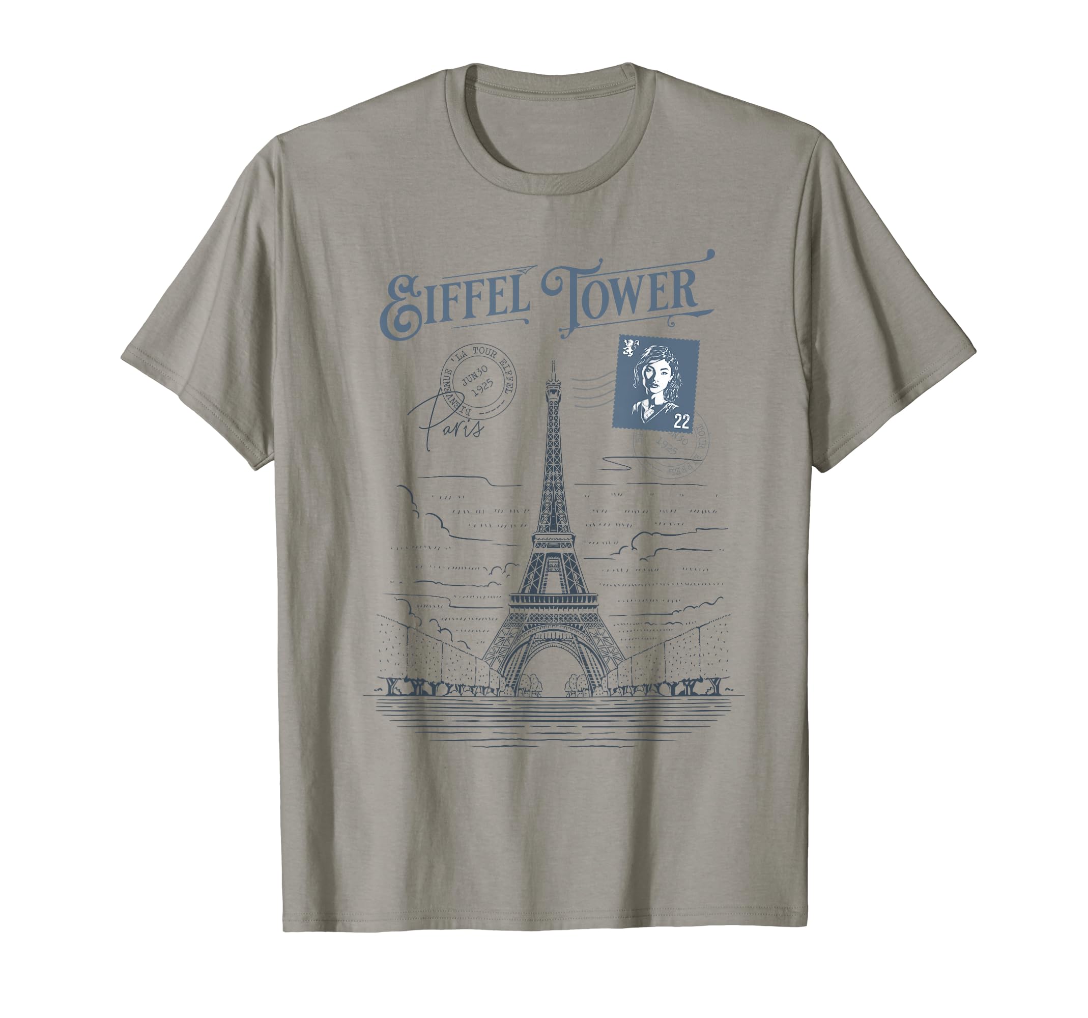 Eiffel Tower Paris France Europe Travel T-Shirt - Custom Art Print Unisex - T-Shirt, Sweatshirt, Hoodie