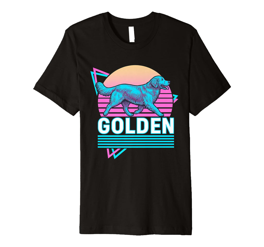 Golden Retriever Synthwave Aesthetic T-Shirt - Streetwear Style for Adults - T-Shirt, Sweatshirt, Hoodie
