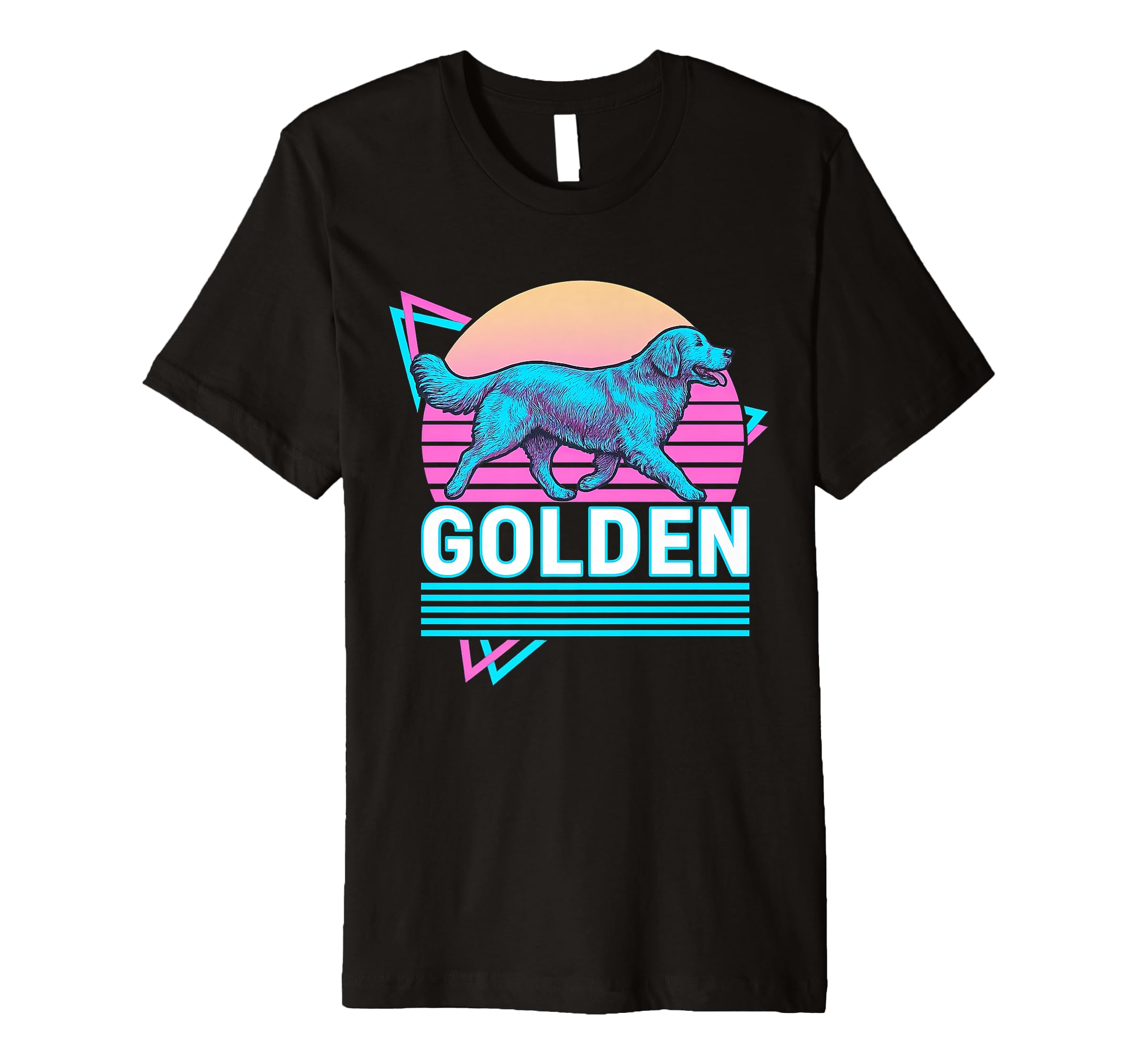 Golden Retriever Synthwave Aesthetic T-Shirt - Streetwear Style for Adults - T-Shirt, Sweatshirt, Hoodie