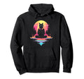 Synthwave Cat Samurai Mediation Vaporwave Hoodie - Graphic Print Men Women - T-Shirt, Sweatshirt, Hoodie