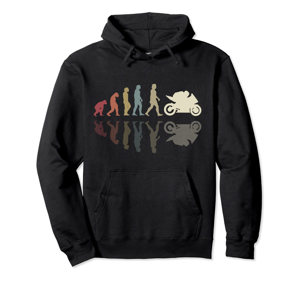 Motorcycle Evolution Shadow Biker Hoodie - Aesthetic Graphic Men Women - T-Shirt, Sweatshirt, Hoodie